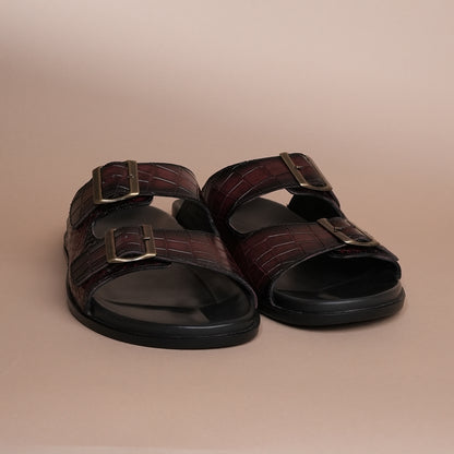 Piel Cuero Men’s Handcrafted Cherry Leather Slippers
