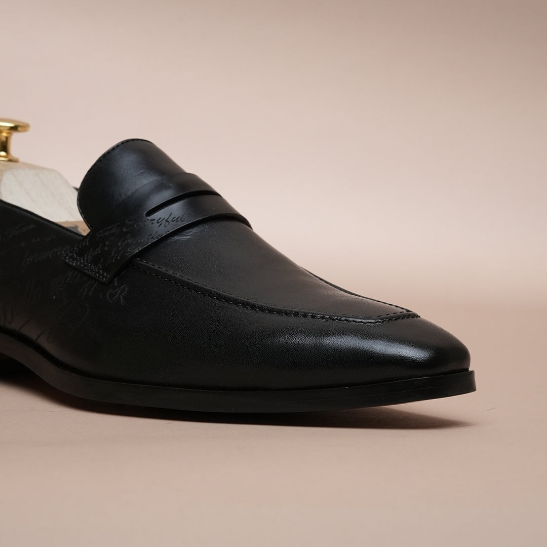 Pure Leather Premium Black Loafer Shoes