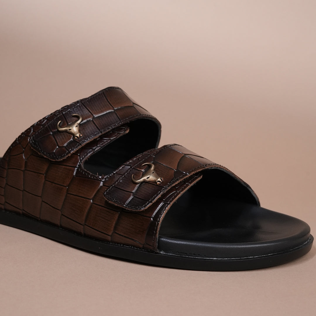 Piel Cuero Men’s Handcrafted Brown Leather Slippers
