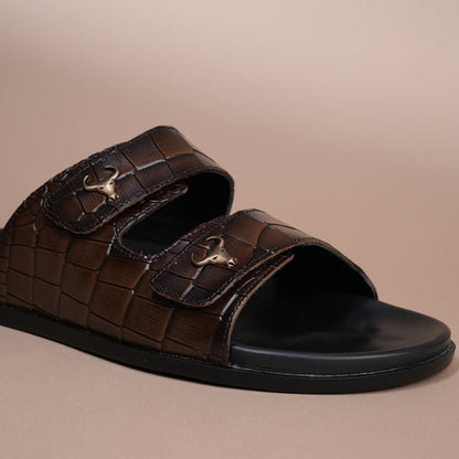 Piel Cuero Men’s Handcrafted Brown Leather Slippers