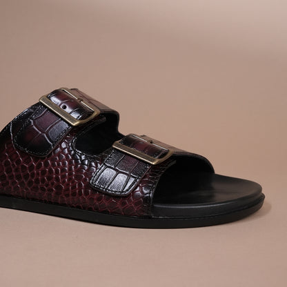 Piel Cuero Men’s Handcrafted Cherry Leather Slippers