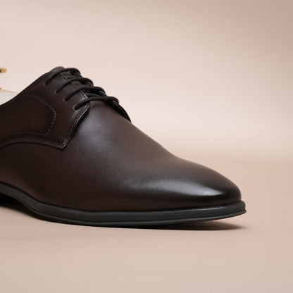 Men’s Leather Oxford Shoes – Classic Plain Toe Formal Style