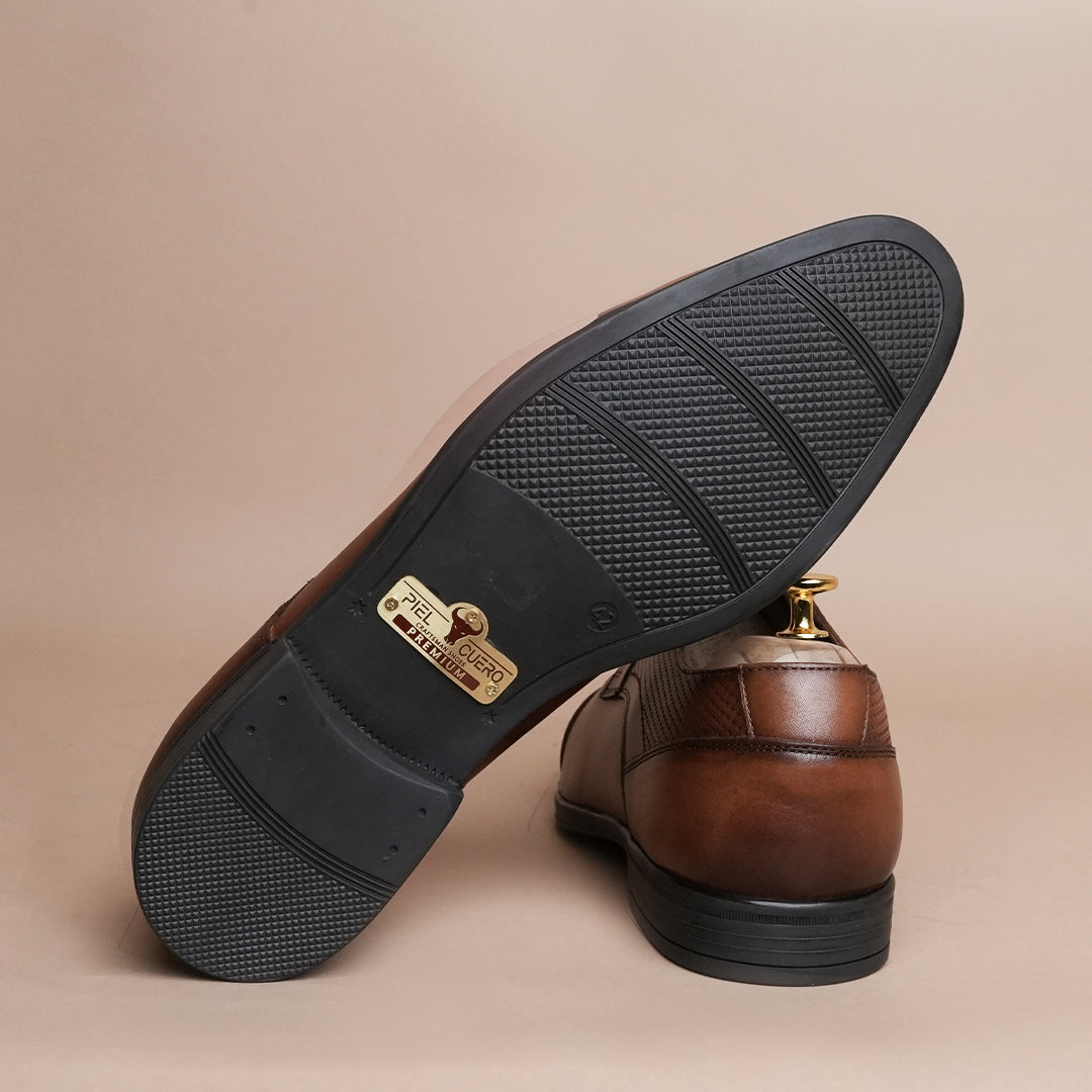 Men’s Premium Leather Oxford Shoes | Brown Cap Toe Formal Shoes