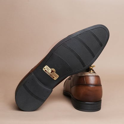 Men’s Premium Leather Oxford Shoes | Brown Cap Toe Formal Shoes