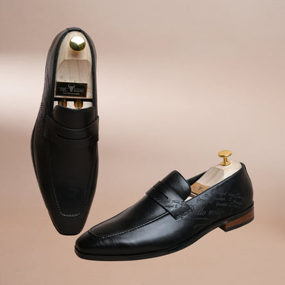 Pure Leather Premium Black Loafer Shoes