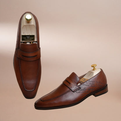 UrbanStep Brown Premium Slip-On Loafers for Men
