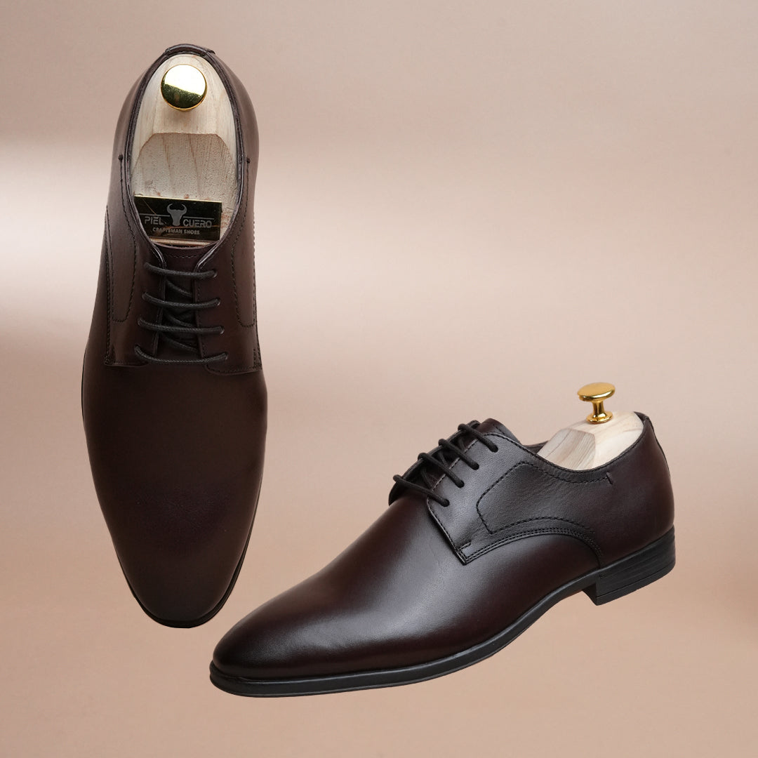Men’s Leather Oxford Shoes – Classic Plain Toe Formal Style