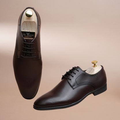 Men’s Leather Oxford Shoes – Classic Plain Toe Formal Style