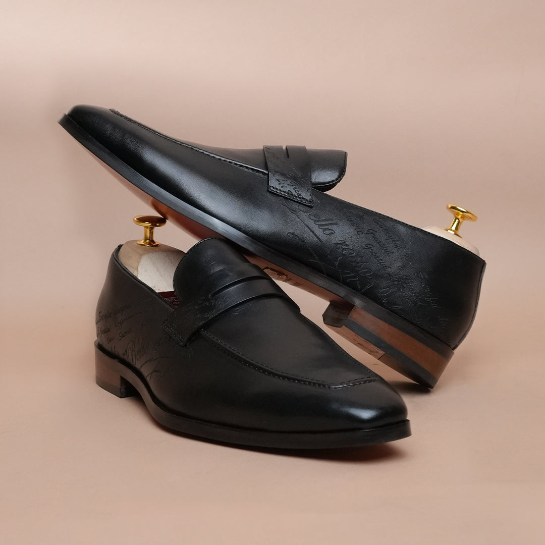 Pure Leather Premium Black Loafer Shoes