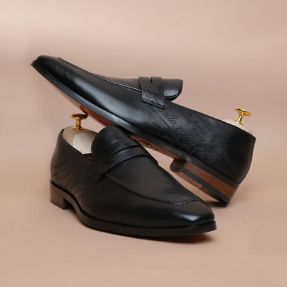 Pure Leather Premium Black Loafer Shoes