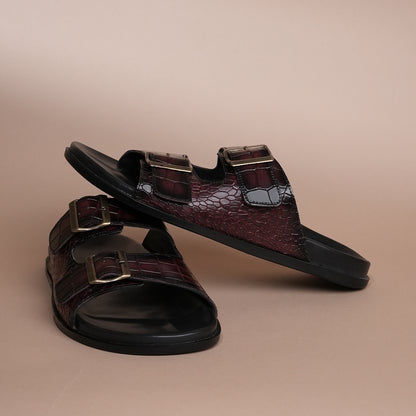 Piel Cuero Men’s Handcrafted Cherry Leather Slippers