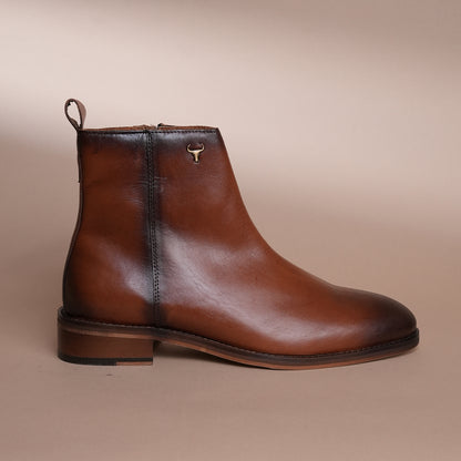 Handmade Genuine Leather  Zipper Chelsea Shoes