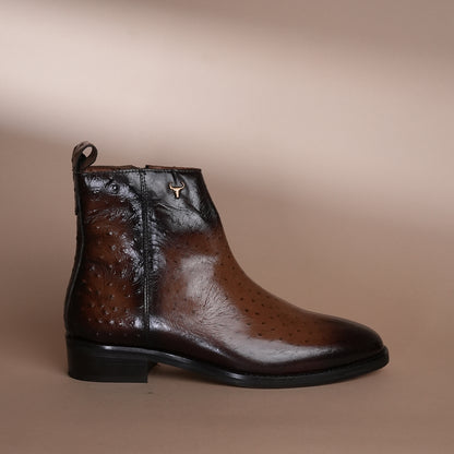 Piel Cuero Men's Handcrafted Brown Leather Ankle Boots