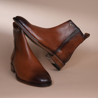 Handmade Genuine Leather  Zipper Chelsea Shoes