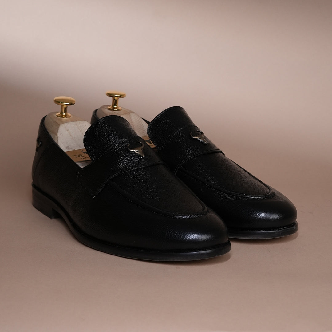 Artisan Crafted Leather Shoes - Handmade Genuine Loafers Black