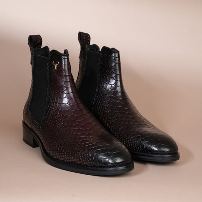 Premium Chestnut Leather Chelsea Boots For Men
