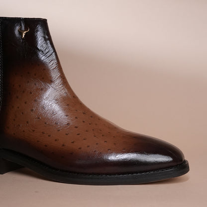 Piel Cuero Men's Handcrafted Brown Leather Ankle Boots