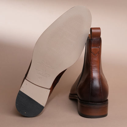 Handmade Genuine Leather  Zipper Chelsea Shoes