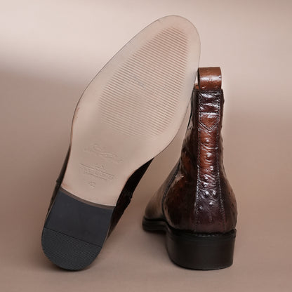 Piel Cuero Men's Handcrafted Brown Leather Ankle Boots