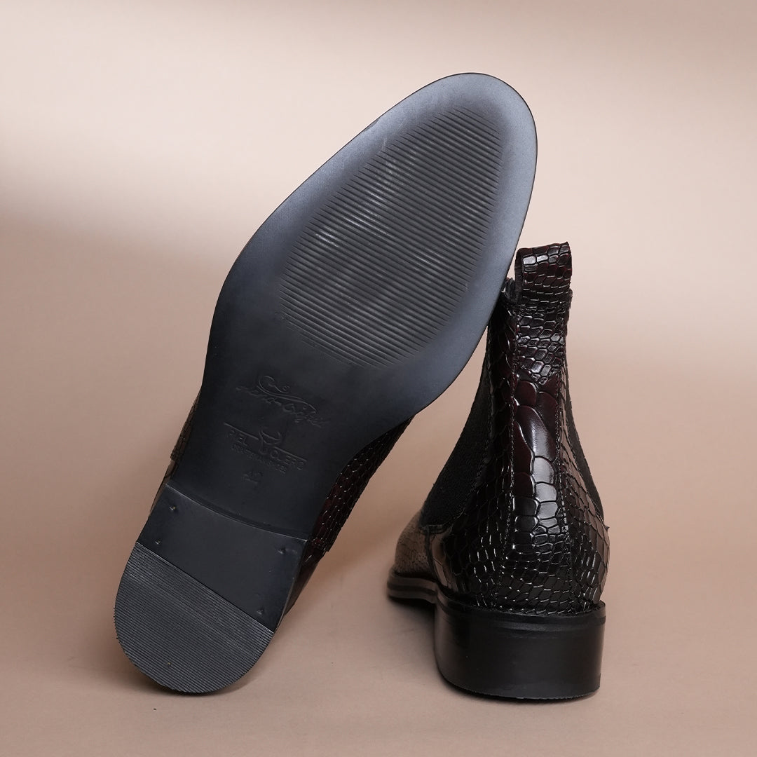 Premium Chestnut Leather Chelsea Boots For Men