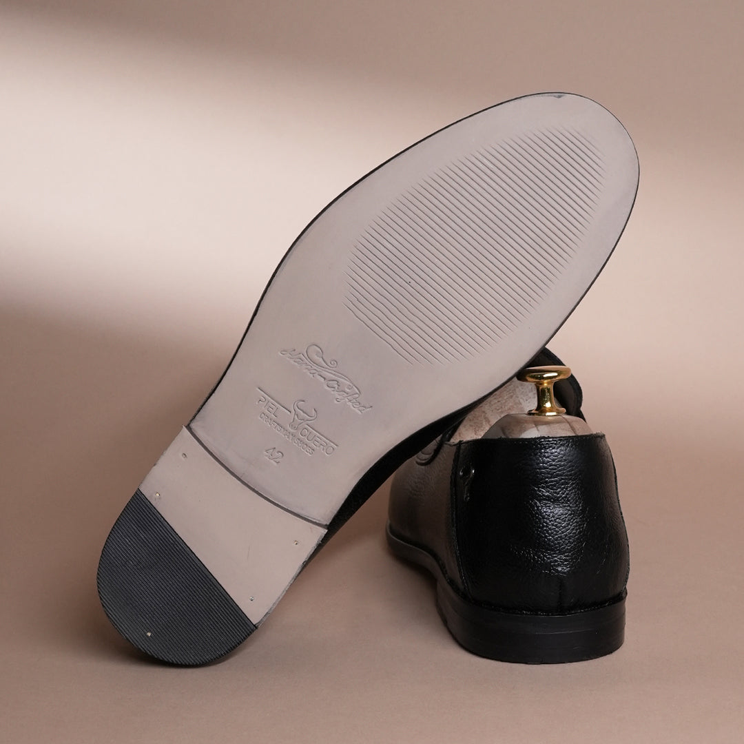 Artisan Crafted Leather Shoes - Handmade Genuine Loafers Black