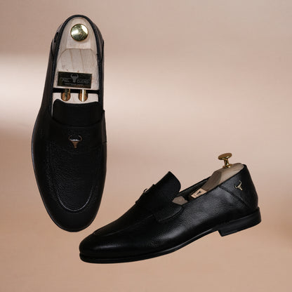 Artisan Crafted Leather Shoes - Handmade Genuine Loafers Black