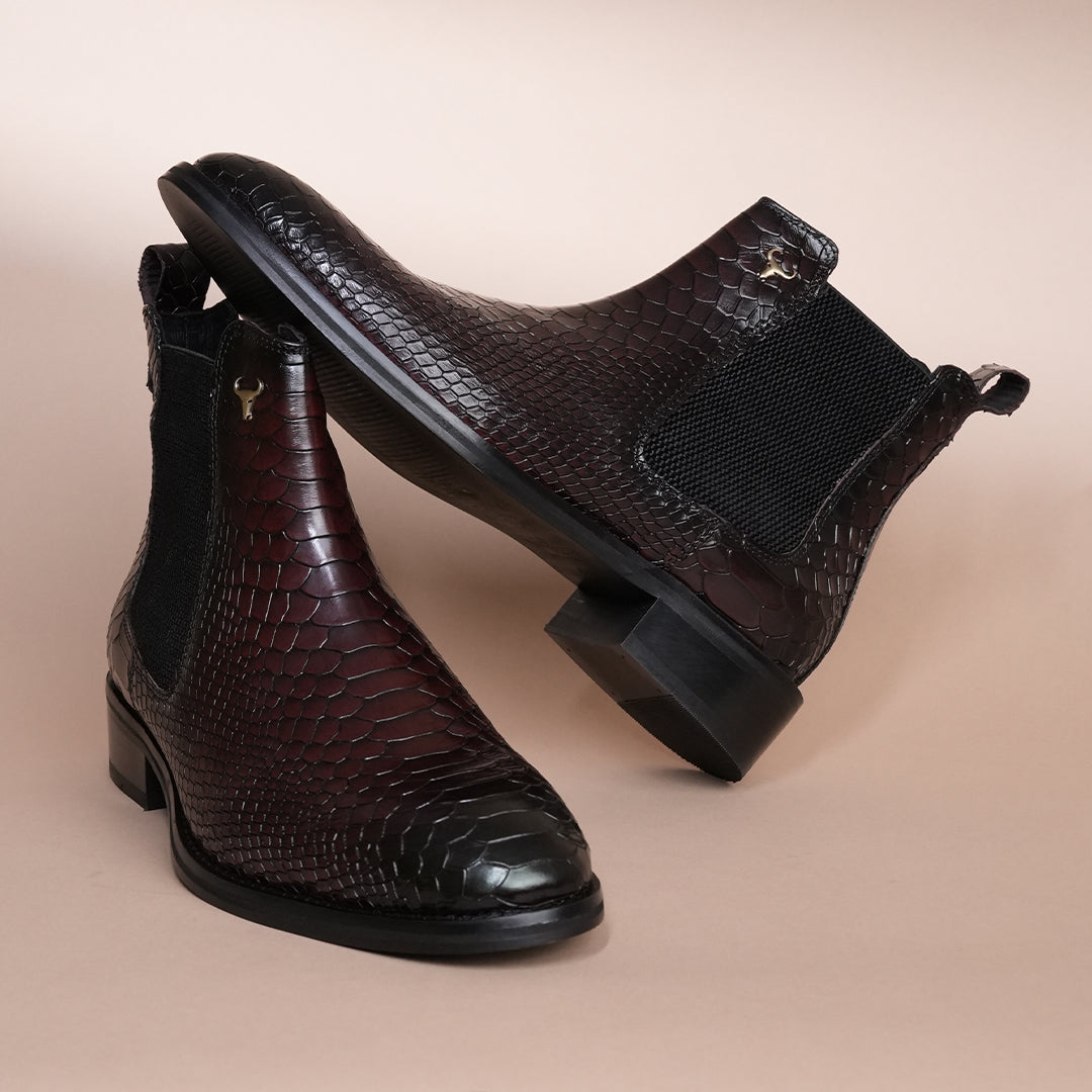 Premium Chestnut Leather Chelsea Boots For Men