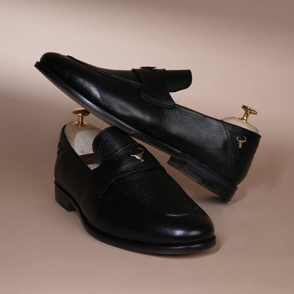 Artisan Crafted Leather Shoes - Handmade Genuine Loafers Black