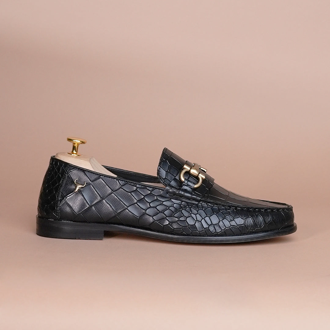 Genuine Leather Black Loafers - Handmade Luxury Shoes