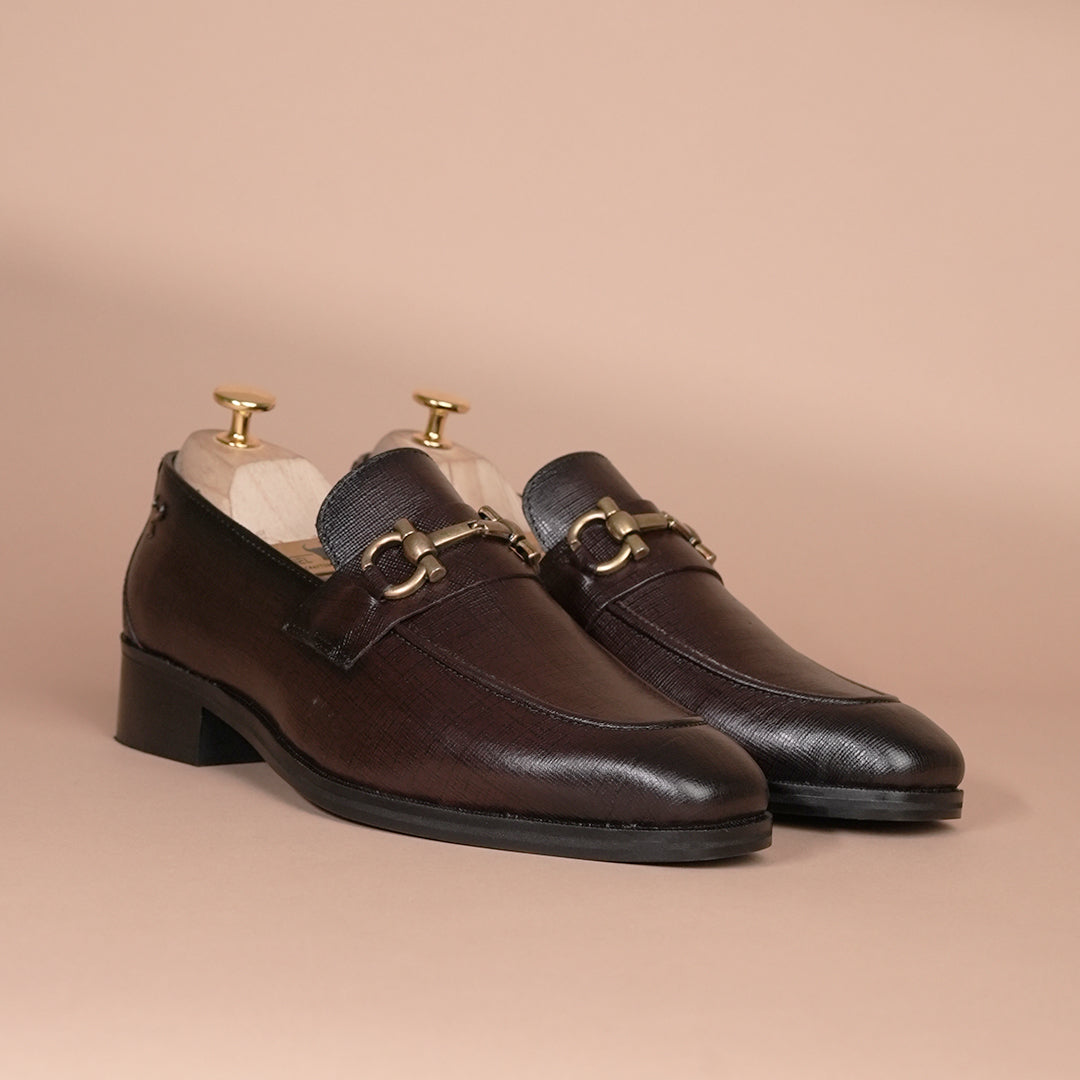 Piel Cuero Brown Horsebit Loafers