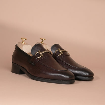 Piel Cuero Brown Horsebit Loafers