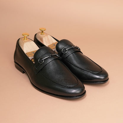 Piel Cuero  Black Leather  Loafers for Men