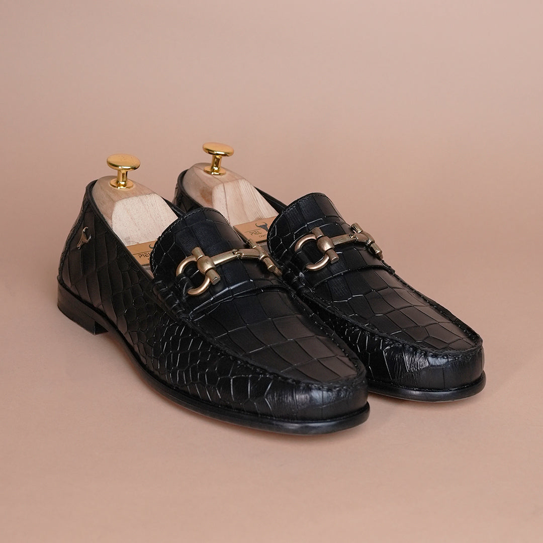 Genuine Leather Black Loafers - Handmade Luxury Shoes