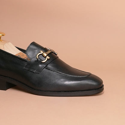 Black Genuine Leather Loafers for Men | Handmade by Piel Cuero