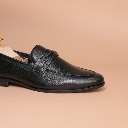 Piel Cuero  Black Leather  Loafers for Men
