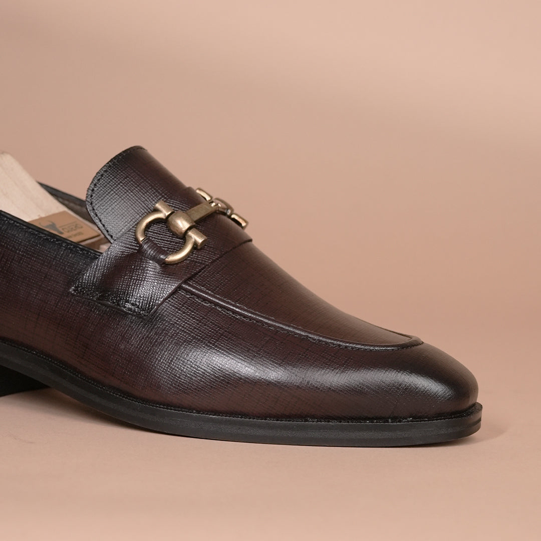 Piel Cuero Brown Horsebit Loafers