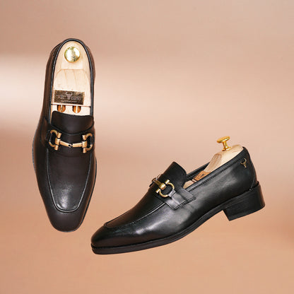 Black Genuine Leather Loafers for Men | Handmade by Piel Cuero