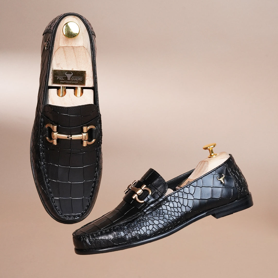 Genuine Leather Black Loafers - Handmade Luxury Shoes