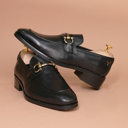 Black Genuine Leather Loafers for Men | Handmade by Piel Cuero