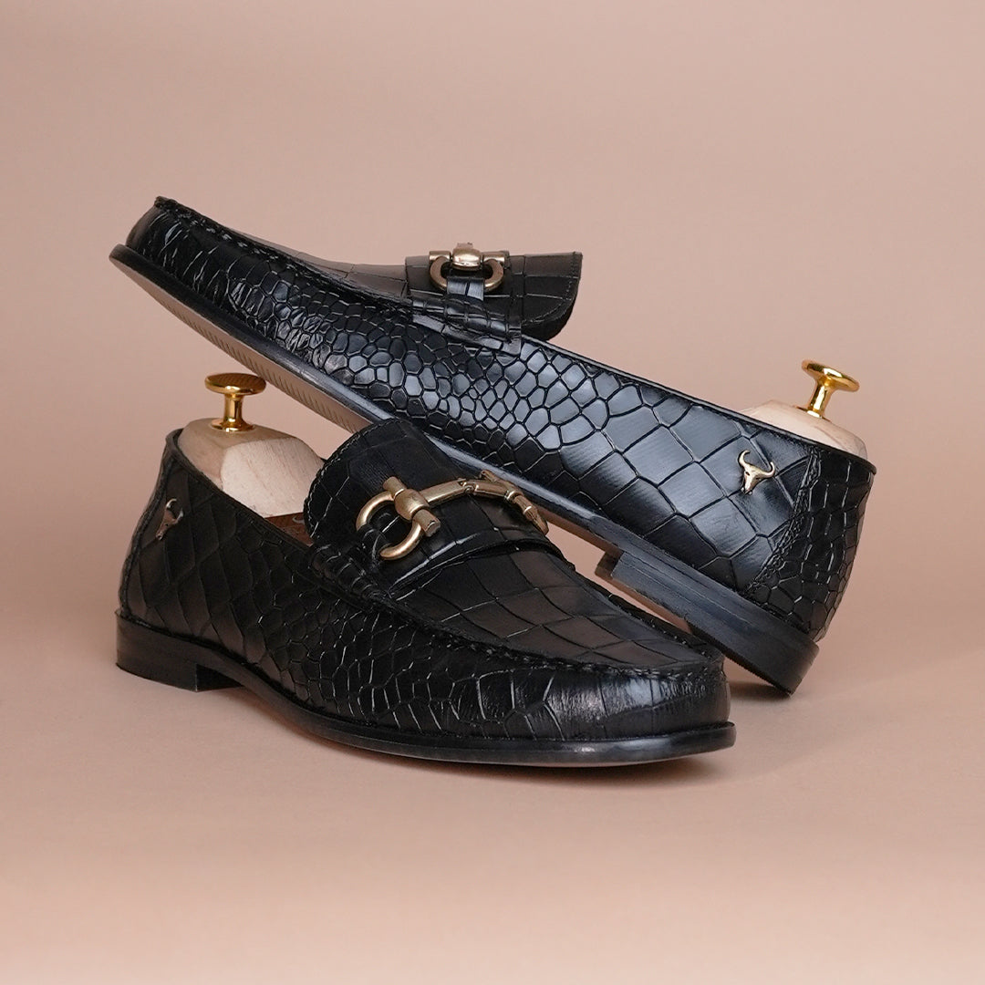 Genuine Leather Black Loafers - Handmade Luxury Shoes