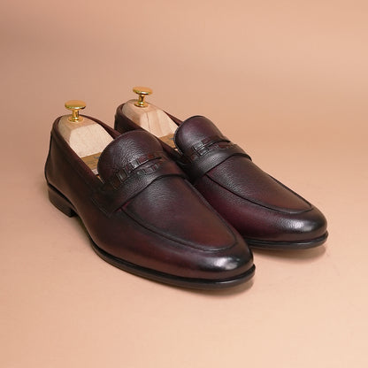 Piel Cuero Men’s Brown Leather Penny Loafers