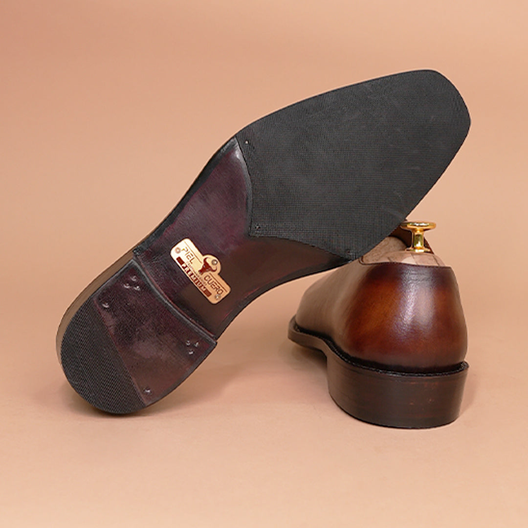 Piel Cuero Handcrafted Pure Leather Brown Oxford Shoes