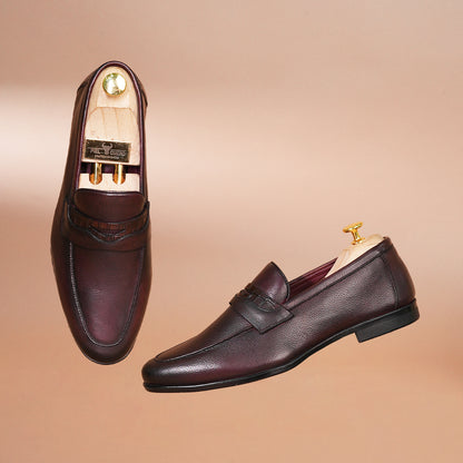 Piel Cuero Men’s Brown Leather Penny Loafers