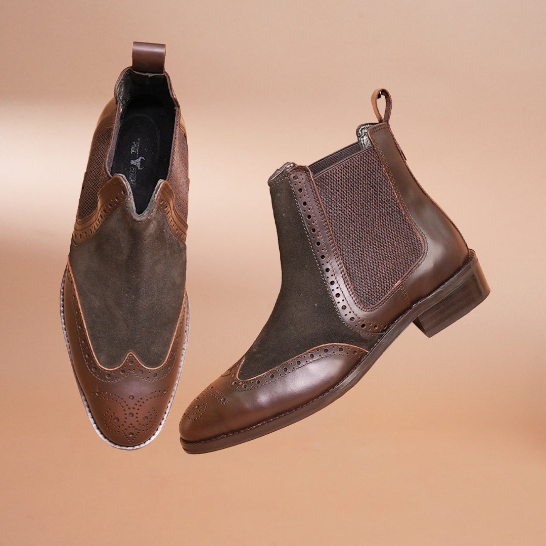 Genuine Leather Handmade Shoes - Unique Design & Premium Quality Brown