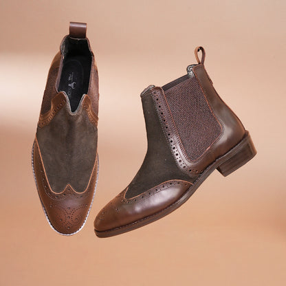 Genuine Leather Handmade Shoes - Unique Design & Premium Quality Brown