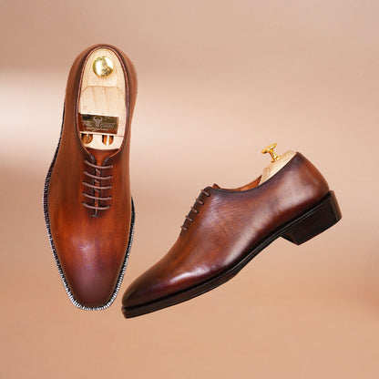 Piel Cuero Handcrafted Pure Leather Brown Oxford Shoes