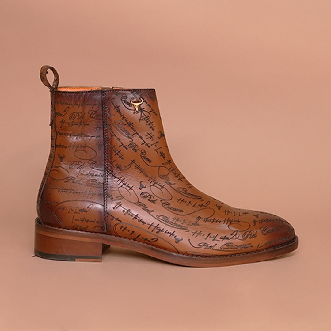 Brown Premium Leather Zipper Chelsea Boots for Men