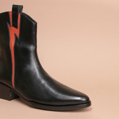 Black Leather Luxe Zipper Chelsea Boots