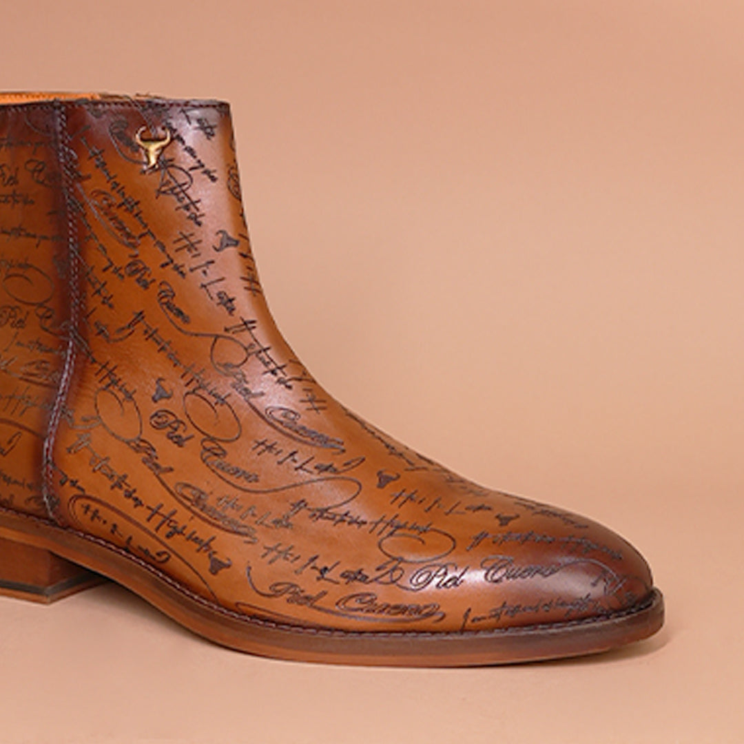 Brown Premium Leather Zipper Chelsea Boots for Men
