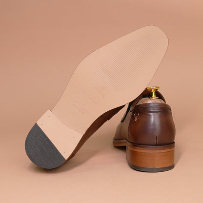 Luxury Brown Croc-Embossed Leather Loafers Shoes for Men - Handcrafted by Piel Cuero